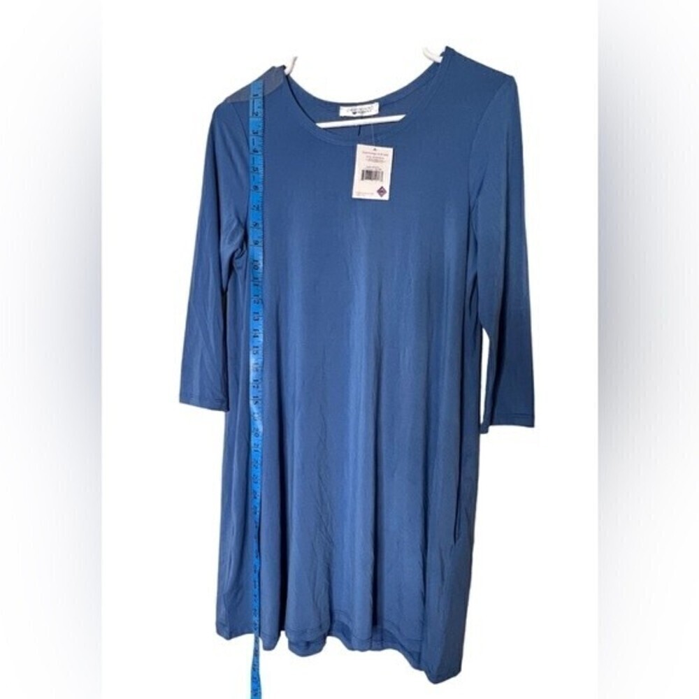 MOUNTAIN MAMAS mini DRESS casual women Indigo/blue XS Long sleeve - Picture 3 of 6